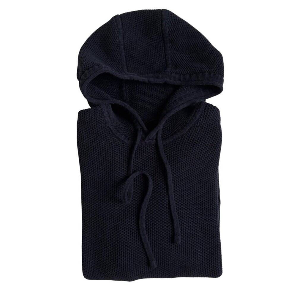 Vince Men's Waffle Knit Pullover Hoodie Sweater (Navy Blue) - Size Medium